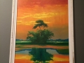 Mary Ann Carroll (1940-), Sunset Savannah, 1972, oil on Upson board