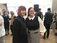 MP-Orleans-Ms.-Marie-Frances-Lalonde-in-black-suit-with-the-General-Manager-Hyatt-Place-Ottawa-West-Ms.-Alison-Hunter-during-the-opening-YMCA-centre-