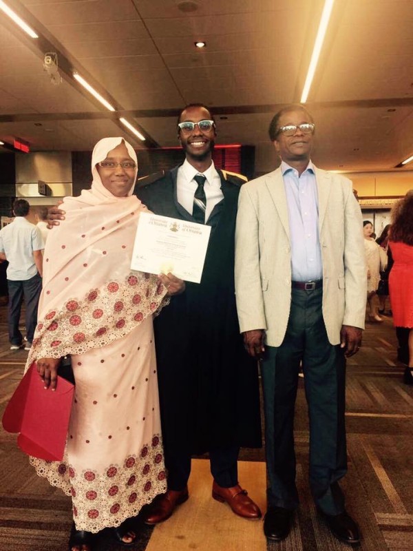 Ahmed Habre with his proud parents