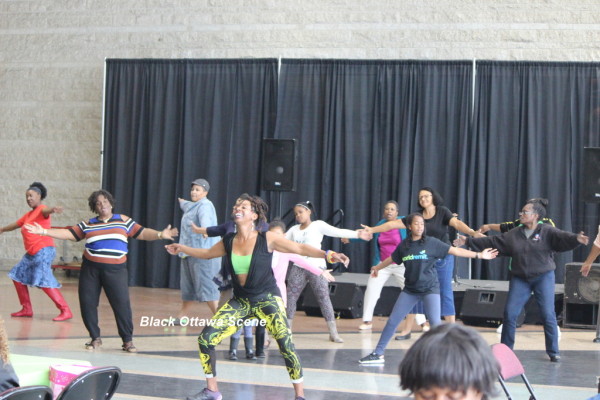 Tarah Mauricette leads participants through a dance/exercise routine