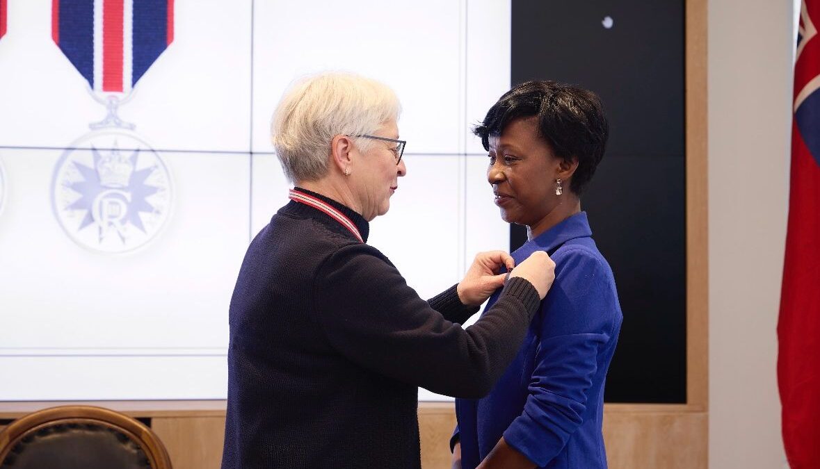Denise Siele receives King Charles Coronation medal
